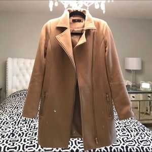 Misguided size 2 camel coat
